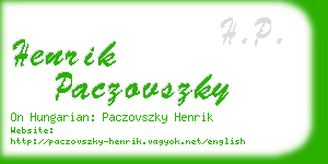 henrik paczovszky business card